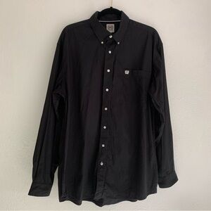 Cinch Black Long Sleeve Button Down Western Cowboy Rodeo Formal Business Large